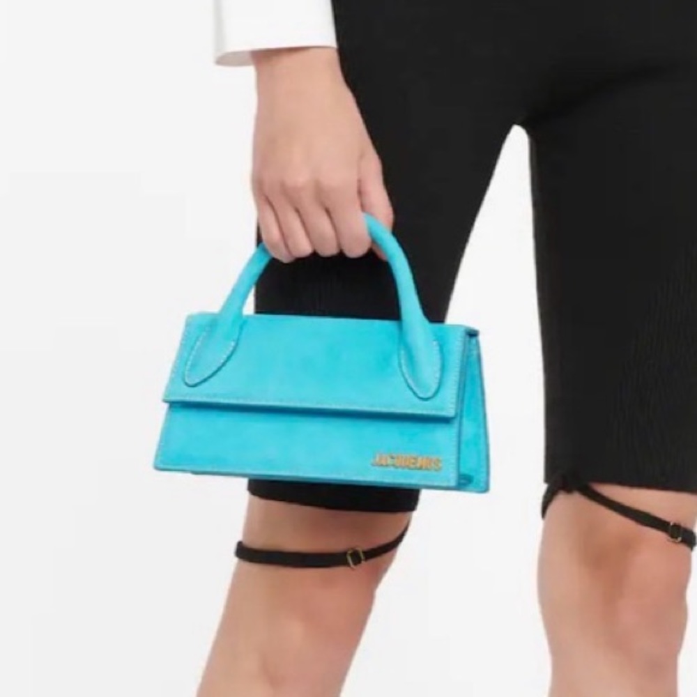 Jacquemus Le Chiquito Long Blue 
Measurements: 2.4"L x 8.7"W x 4.1"H